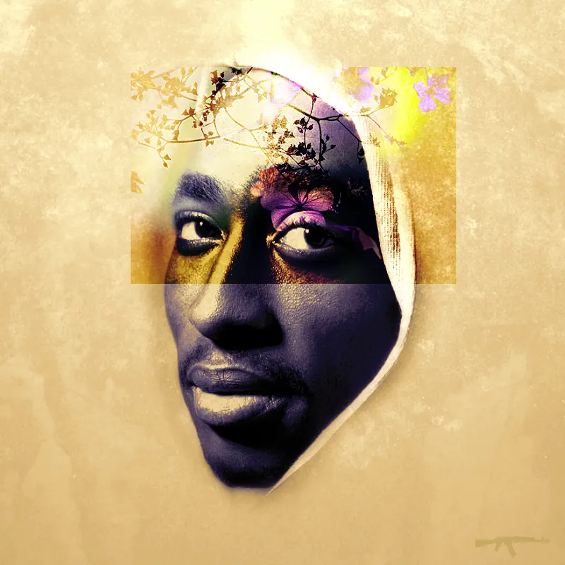 Design digital du portrait de Tupac